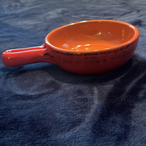 De Silva terracotta soup bowl red glaze pottery crock Italy handle - Picture 2 of 6